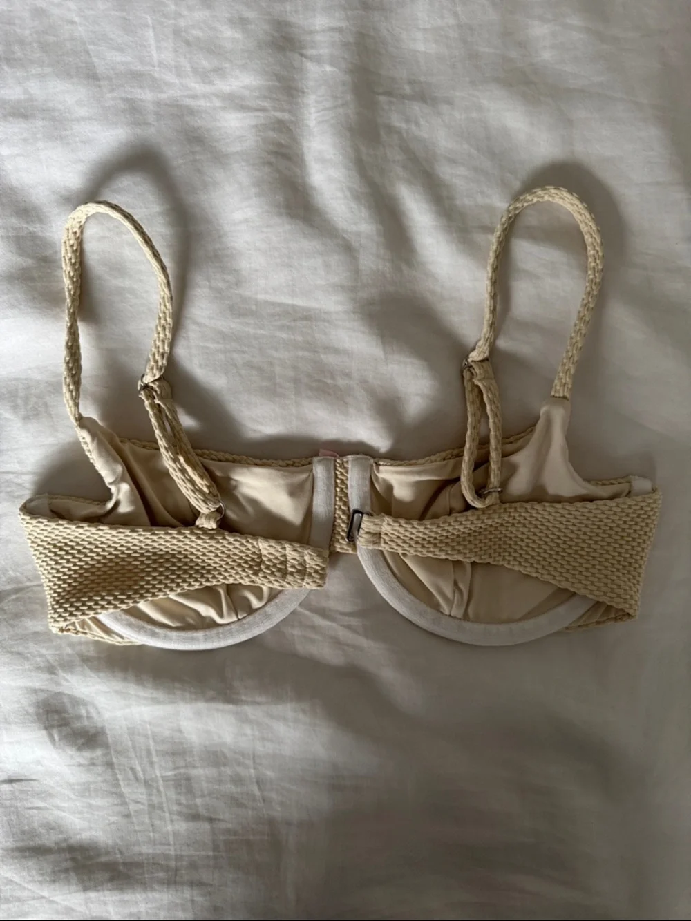 Frankie's Bikinis Pale Yellow Two-Piece with Pink Bow Accents